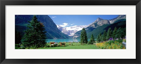 Framed Shore of Lake Louise, Banff National Park, Alberta, Canada Print