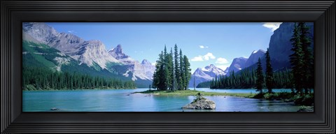 Framed Maligne Lake Near Jasper, Alberta, Canada Print