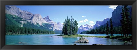 Framed Maligne Lake Near Jasper, Alberta, Canada Print