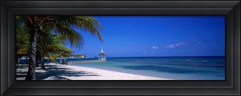 Framed Beach At Half Moon Hotel, Montego Bay, Jamaica Print