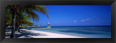 Framed Beach At Half Moon Hotel, Montego Bay, Jamaica Print