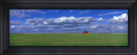 Framed Field And Barn, Saskatchewan, Canada Print