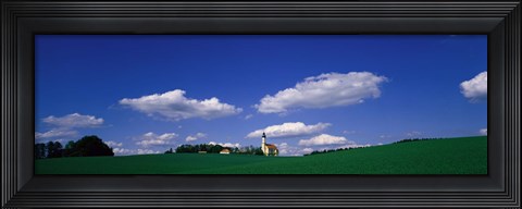 Framed Rural Scene With Church, Near Niederaich, Germany Print