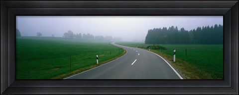 Framed Country Road With Fog, Near Vies, Germany Print
