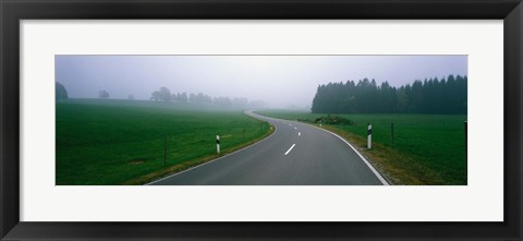 Framed Country Road With Fog, Near Vies, Germany Print