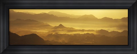 Framed Mountains with valley at sunset, Takachiho-Kyo, Miyazaki Prefecture, Kyushu, Japan Print