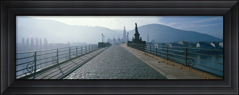 Framed Bridge Over The Neckar River, Heidelberg, Germany Print