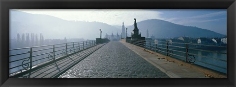 Framed Bridge Over The Neckar River, Heidelberg, Germany Print