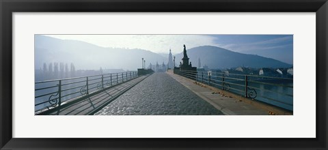 Framed Bridge Over The Neckar River, Heidelberg, Germany Print