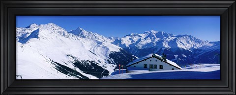 Framed Alpine Scene In Winter, Switzerland Print
