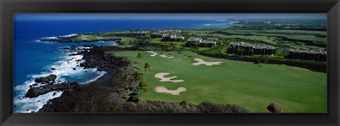 Framed Aerial Francis H Li Brown Golf Course, Hawaii, USA Print