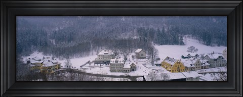 Framed Village Of Hohen-Schwangau in winter, Bavaria, Germany Print