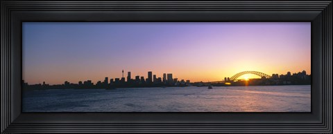 Framed Sunset Over the Bridge, Sydney, Australia Print