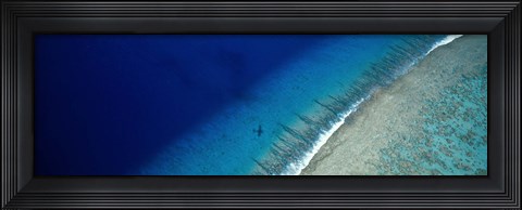 Framed Aerial View Of Beach, Teti&#39;aroa Island, Polynesia Print