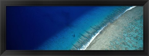 Framed Aerial View Of Beach, Teti&#39;aroa Island, Polynesia Print