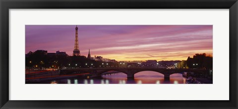 Framed Bridge with the Eiffel Tower in the background, Pont Alexandre III, Seine River, Paris, Ile-de-France, France Print