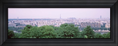 Framed High angle view of a city, Saint-Cloud, Paris, France Print