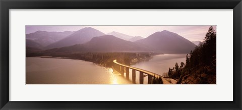 Framed Bridge Over Sylvenstein Lake, Bavaria, Germany Print