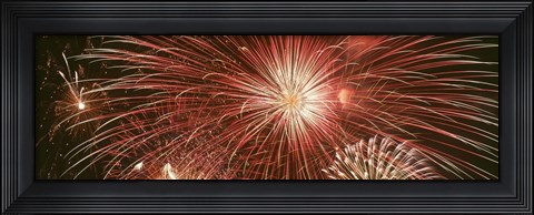Framed USA, Wyoming, Jackson, fireworks Print