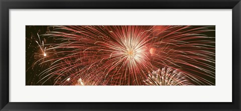 Framed USA, Wyoming, Jackson, fireworks Print