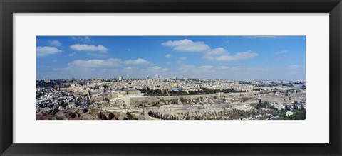 Framed Ariel View Of The Western Wall, Jerusalem, Israel Print