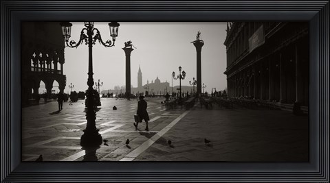 Framed Venice Italy in Black and White Print