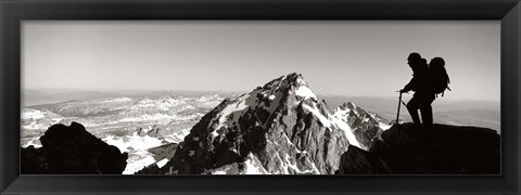 Framed Hiker, Grand Teton Park, Wyoming, USA Print