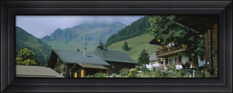 Framed Low angle view of houses on a mountain, Muren, Switzerland Print