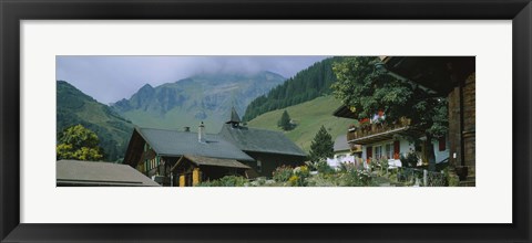 Framed Low angle view of houses on a mountain, Muren, Switzerland Print