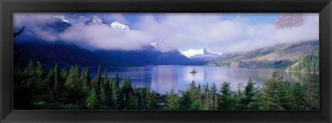 Framed St Mary Lake, Glacier National Park, Montana, USA Print
