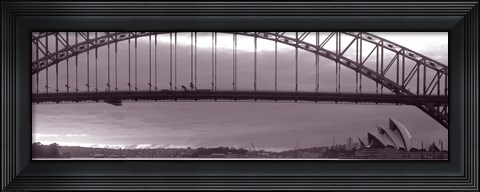 Framed Harbor Bridge, Pacific Ocean, Sydney, Australia Print