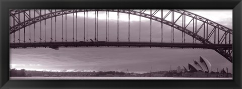 Framed Harbor Bridge, Pacific Ocean, Sydney, Australia Print