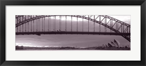 Framed Harbor Bridge, Pacific Ocean, Sydney, Australia Print