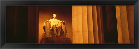 Framed Night, Lincoln Memorial, Washington DC, District Of Columbia, USA Print