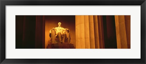 Framed Night, Lincoln Memorial, Washington DC, District Of Columbia, USA Print