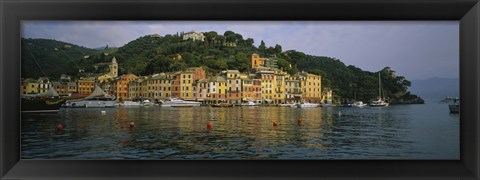 Framed Town at the waterfront, Portofino, Italy Print