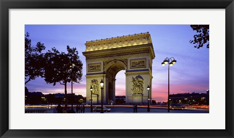 Framed Arc de Triomphe at dusk, Paris, France Print