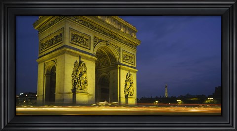 Framed Low angle view of a monument, Arc De Triomphe, Paris, France Print