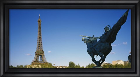 Framed Low angle view of a tower, Eiffel Tower, Paris, France Print