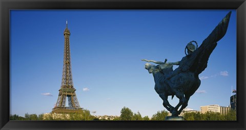 Framed Low angle view of a tower, Eiffel Tower, Paris, France Print