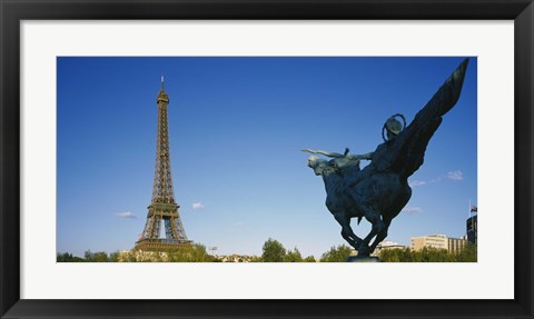 Framed Low angle view of a tower, Eiffel Tower, Paris, France Print