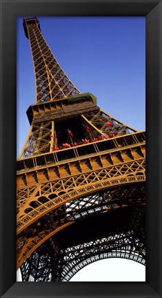 Framed Low angle view of a tower, Eiffel Tower, Paris, Ile-de-France, France Print