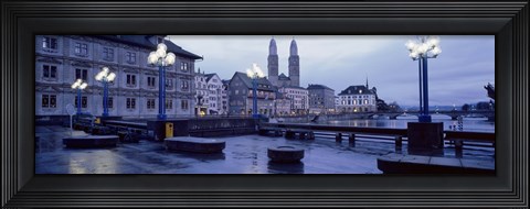 Framed Evening, Zurich, Switzerland Print
