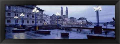 Framed Evening, Zurich, Switzerland Print