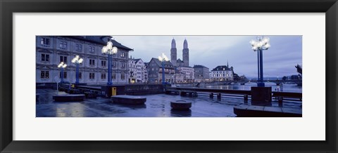 Framed Evening, Zurich, Switzerland Print