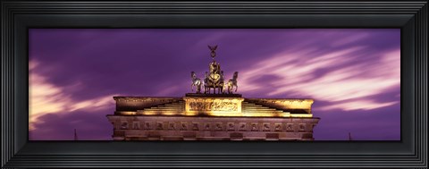 Framed Brandenburg Gate against a pink sky, Berlin, Germany Print
