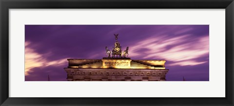 Framed Brandenburg Gate against a pink sky, Berlin, Germany Print