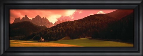 Framed Small Church Dolomite Region Italy Print