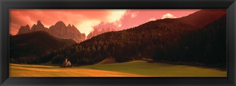 Framed Small Church Dolomite Region Italy Print