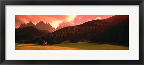 Framed Small Church Dolomite Region Italy Print